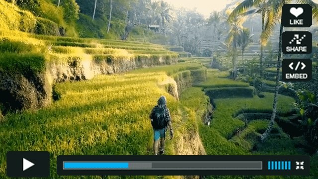 Animated video player mockup