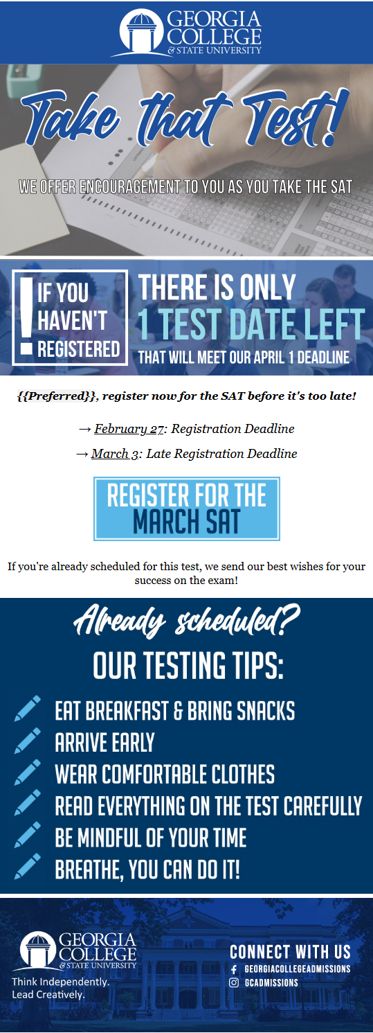 Testing reminder email campaign