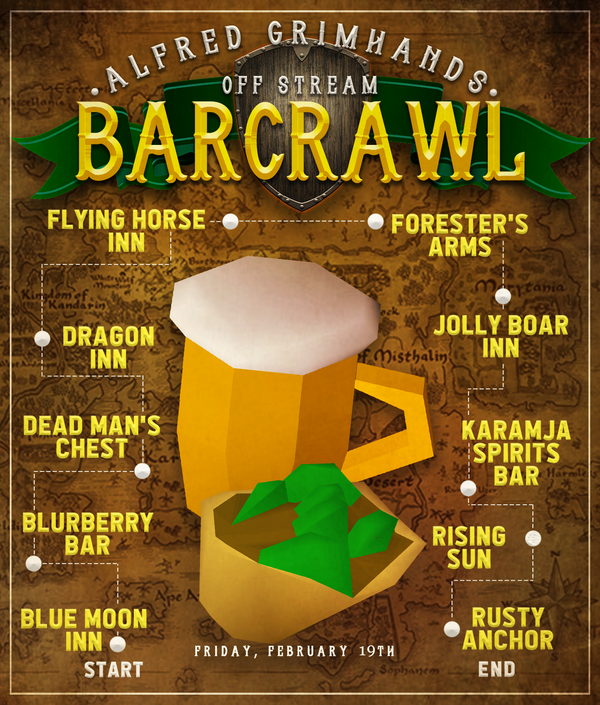 Bar crawl event flyer design